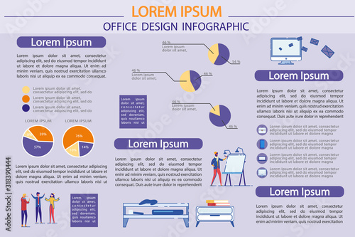Office Design - Infographic with Creative People.