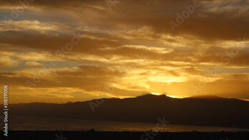 sunset over lake