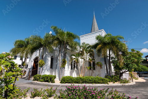 Bild auf Leinwand Church in the centre of downtown George Town, Grand Cayman.