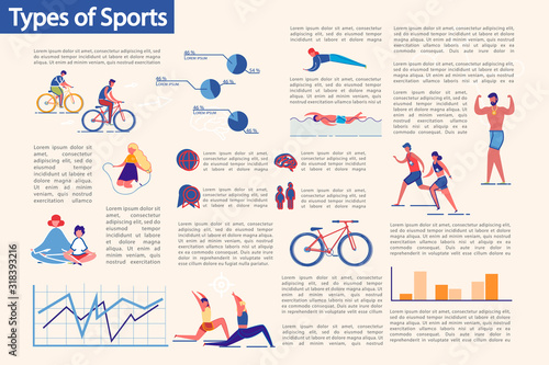 Kinds of Sport and Workouts Types Infographic Set.