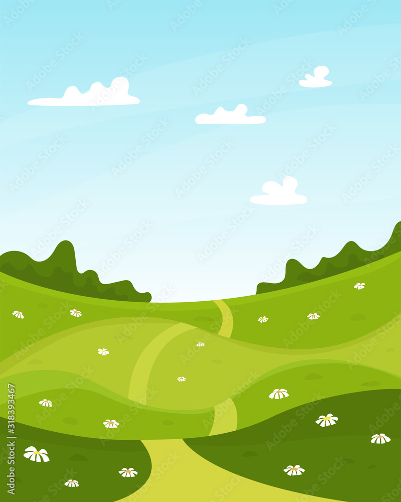 Obraz premium Vector nature summer landscape background.