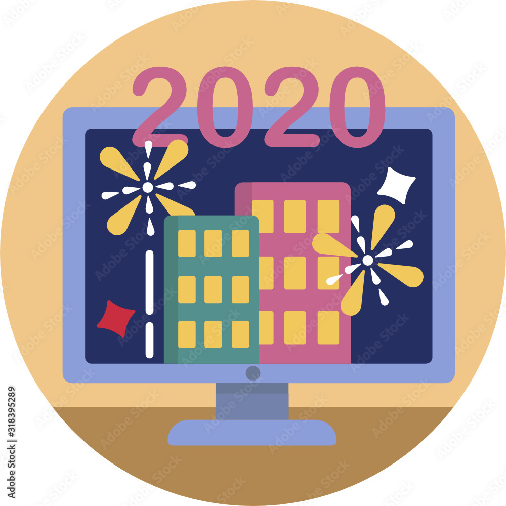 New year party illustration vector icons New year party illustration vector icons