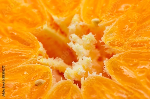 Fresh tangerines detail. Studio shot.
