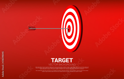 arrow archery hit on the center of dartboard . Business Concept of marketing target and customer.Company vision mission and goal.