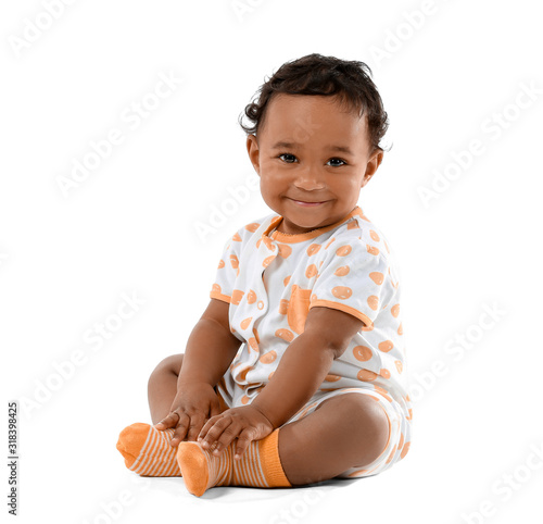 Bild auf Leinwand Cute African-American baby isolated on white