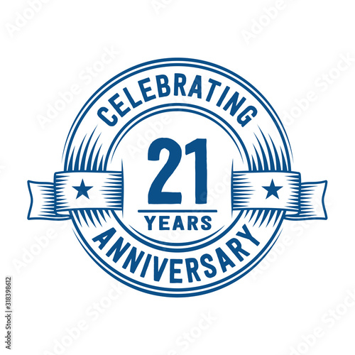 21 years logo design template. 21st anniversary vector and illustration.