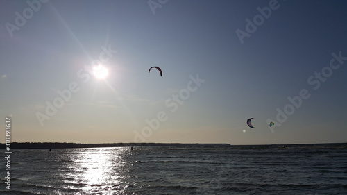 By the sea. Kitesurfing day