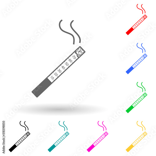 Smoking reduces life multi color style icon. Simple glyph, flat vector of bad habbits icons for ui and ux, website or mobile application