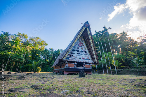 Bai, traditional meeting house in Melekeok, capitol of Palau, Micronesia, Pacific