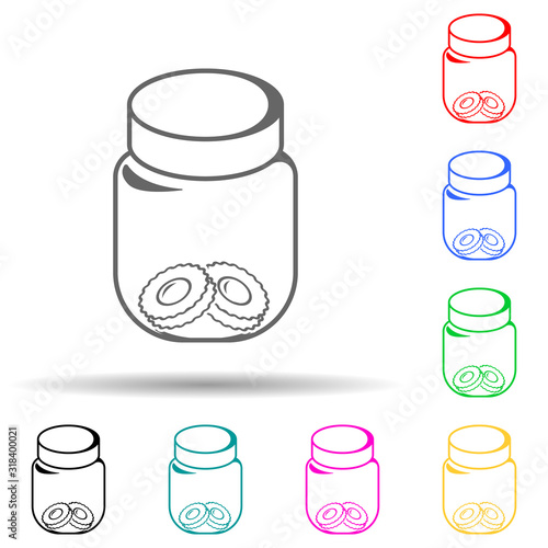 cookies in a jar multi color style icon. Simple thin line, outline vector of bakery shop icons for ui and ux, website or mobile application