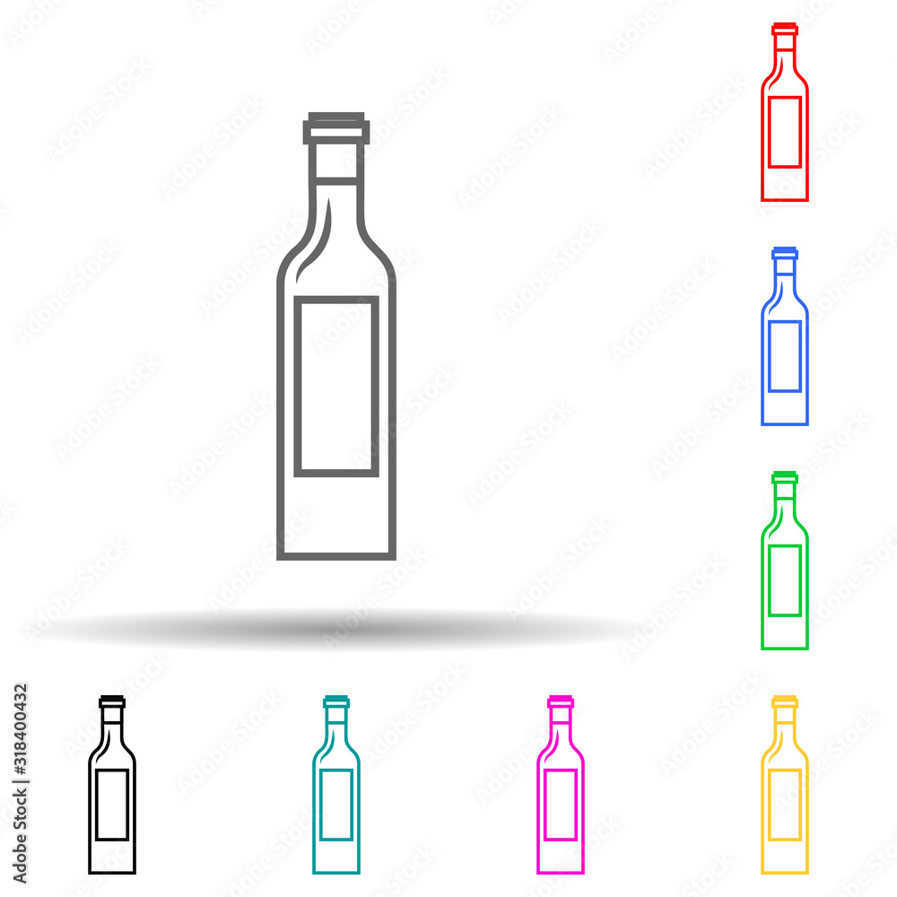 oil bottle multi color style icon. Simple thin line, outline vector of bottle icons for ui and ux, website or mobile application oil bottle multi color style icon. Simple thin line, outline vector of bottle icons for ui and ux, website or mobile application
