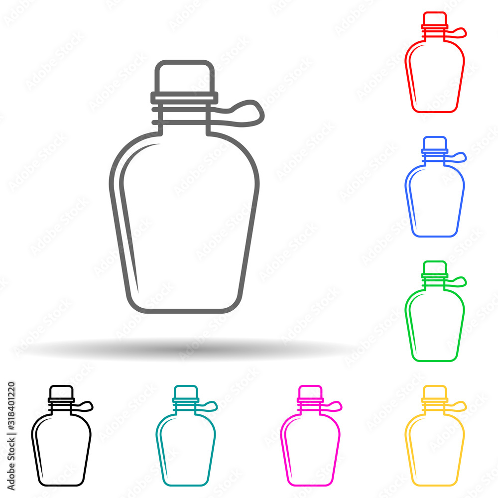 bottle multi color style icon. Simple thin line, outline vector of bottle icons for ui and ux, website or mobile application bottle multi color style icon. Simple thin line, outline vector of bottle icons for ui and ux, website or mobile application