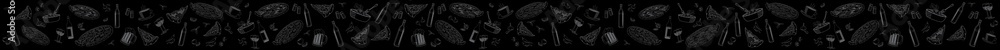 Pizza restaurant wallpaper/ banner (pizza, pasta, wine, olive oil, drinks) - 500x25 cm Pizza restaurant wallpaper/ banner (pizza, pasta, wine, olive oil, drinks) - 500x25 cm
