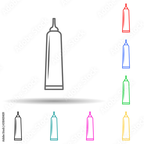 glue tube multi color style icon. Simple thin line, outline vector of bottle icons for ui and ux, website or mobile application