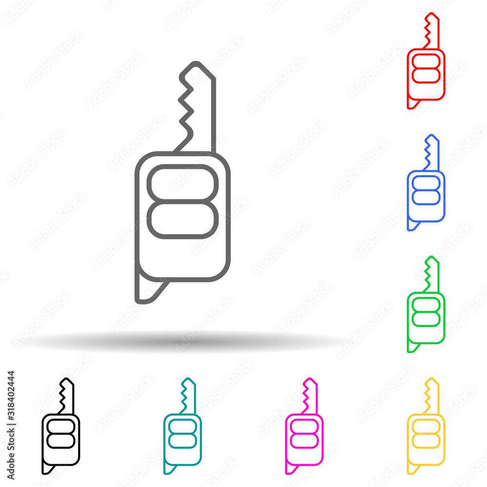 car key multi color style icon. Simple thin line, outline vector of cars service and repair parts icons for ui and ux, website or mobile application car key multi color style icon. Simple thin line, outline vector of cars service and repair parts icons for ui and ux, website or mobile application