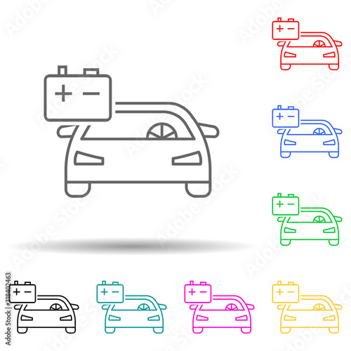 car accumulator multi color style icon. Simple thin line, outline vector of cars service and repair parts icons for ui and ux, website or mobile application