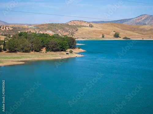 Gaitanejo reservoir and dam near the Royal El Chorro Royal Trail. Spain