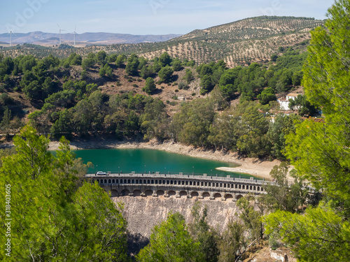 Gaitanejo reservoir and dam near the Royal El Chorro Royal Trail. Spain