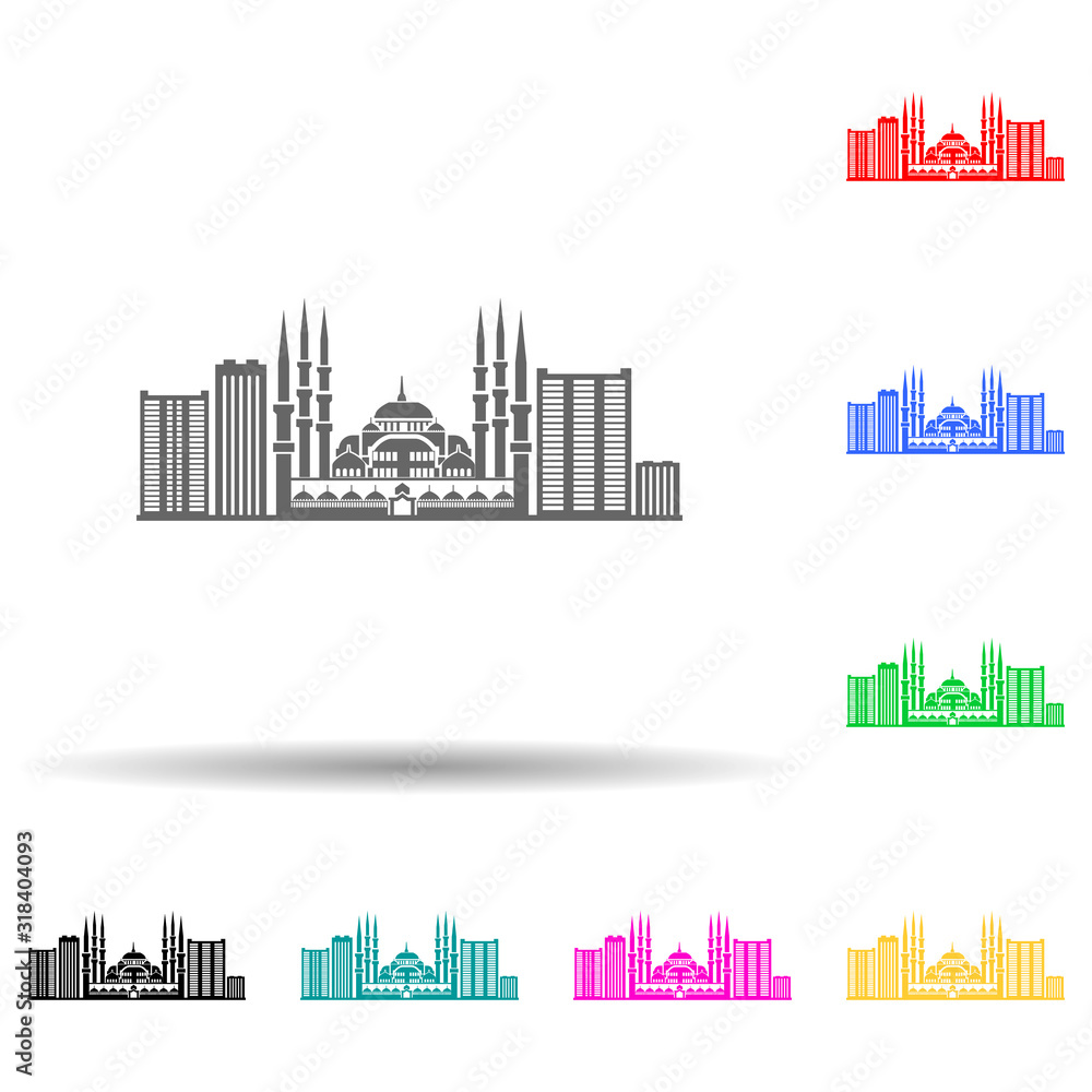 cityscape of Stambula multi color style icon. Simple glyph, flat vector of cityscape icons for ui and ux, website or mobile application