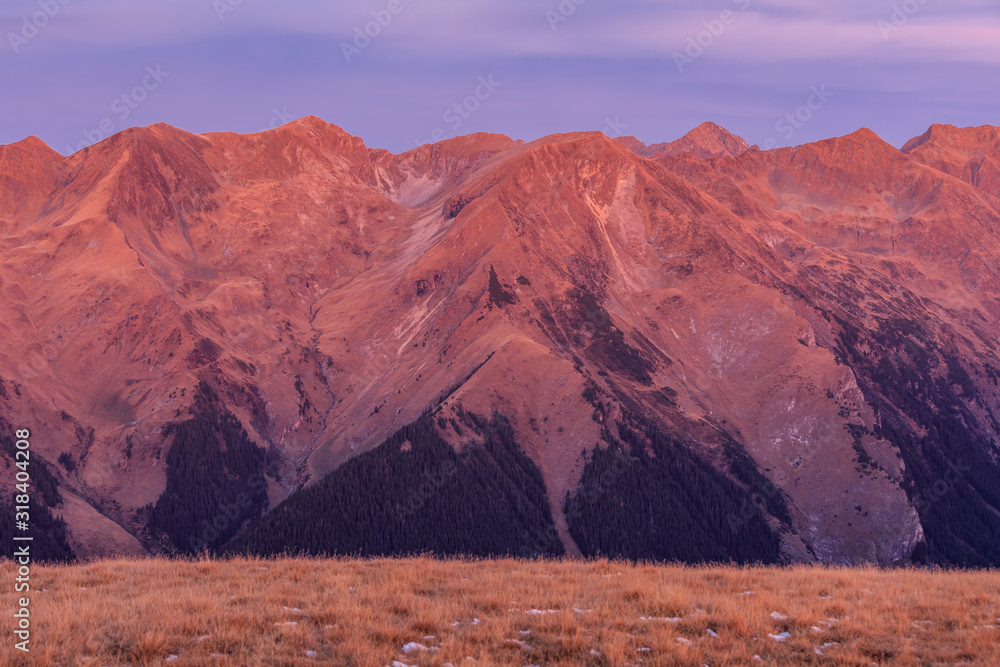 Naklejka premium sunrise in Fagaras Mountains, Romania