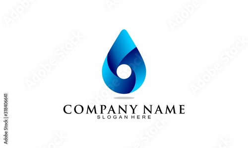 Water drop 3D simple illustration vector logo