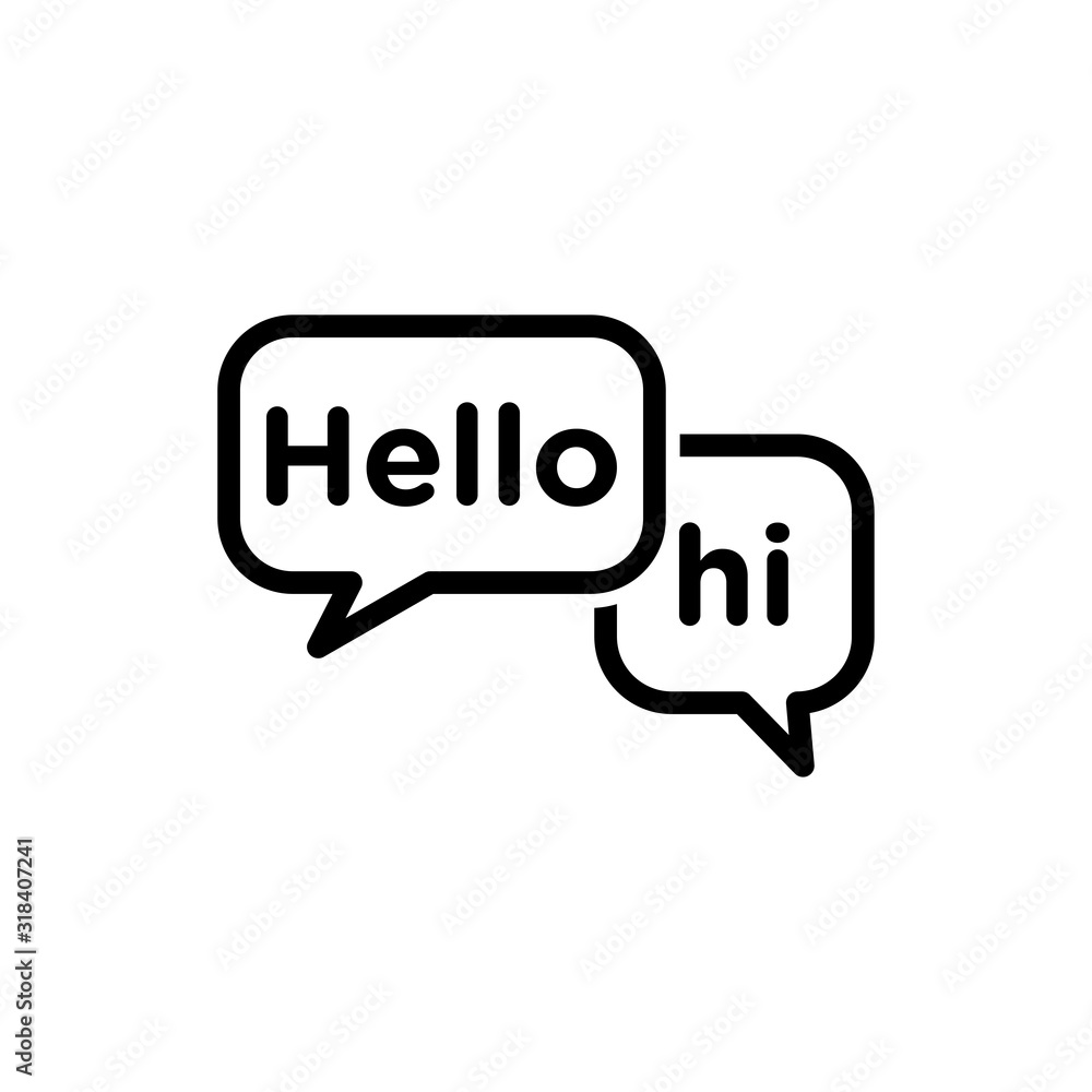 Hello signage bubble talk icon