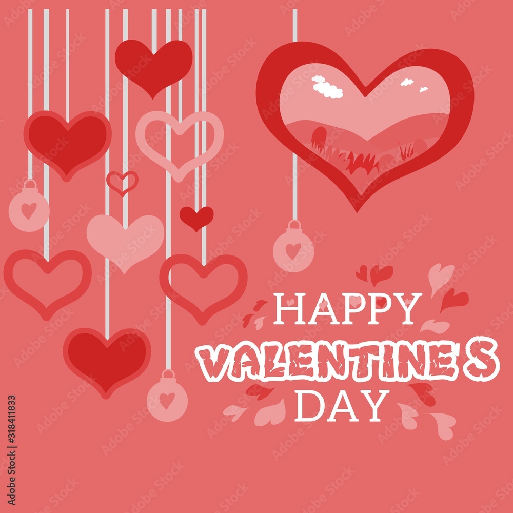 valentines day background with dech shape heart. 