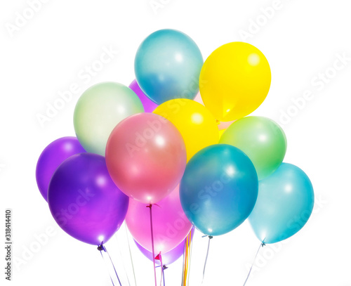 Party balloons on white