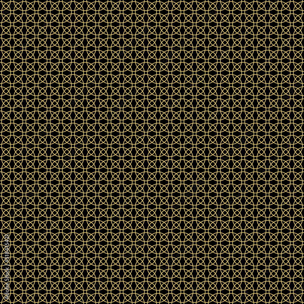 Luxury products Geometric pattern in trendy linear style, simple and bright background made with golden foil on dark for packaging. Vector.