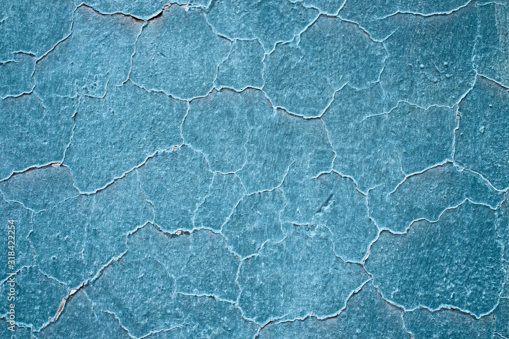 Obraz premium Empty blue pastel background element with cracked and perched irregular texture.