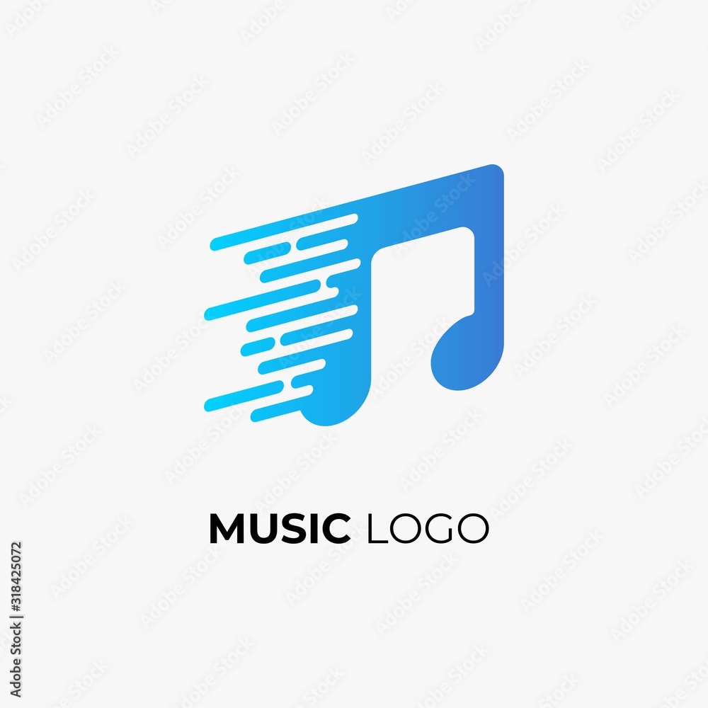 Music logo design. Note emblem vector illustration for music corporate graphic template. Music logo design. Note emblem vector illustration for music corporate graphic template.