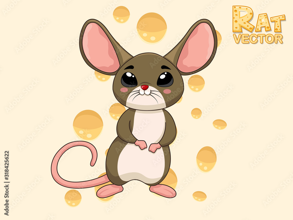 Cute Cartoon Rat Characters. Vector art illustration with happy animal  cartoon Stock Vector | Adobe Stock