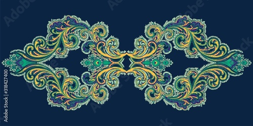 Elegant and beautiful paisley and baroque elements