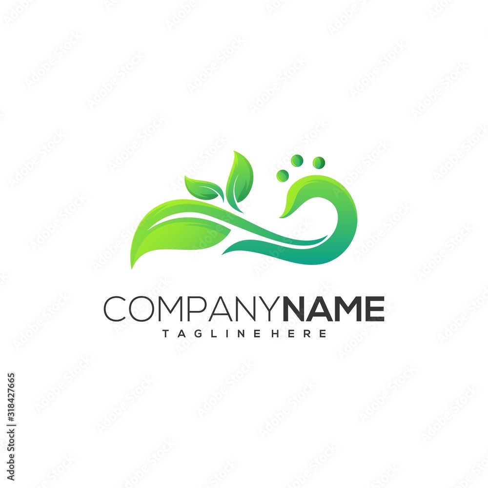 awesome peacock leaf logo vector awesome peacock leaf logo vector