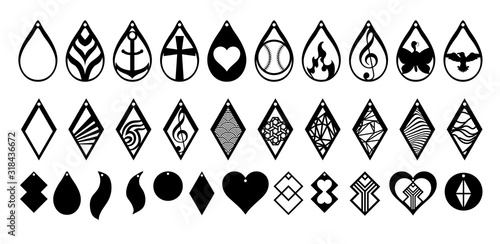 Fotografija earring vector set collection graphic clipart design