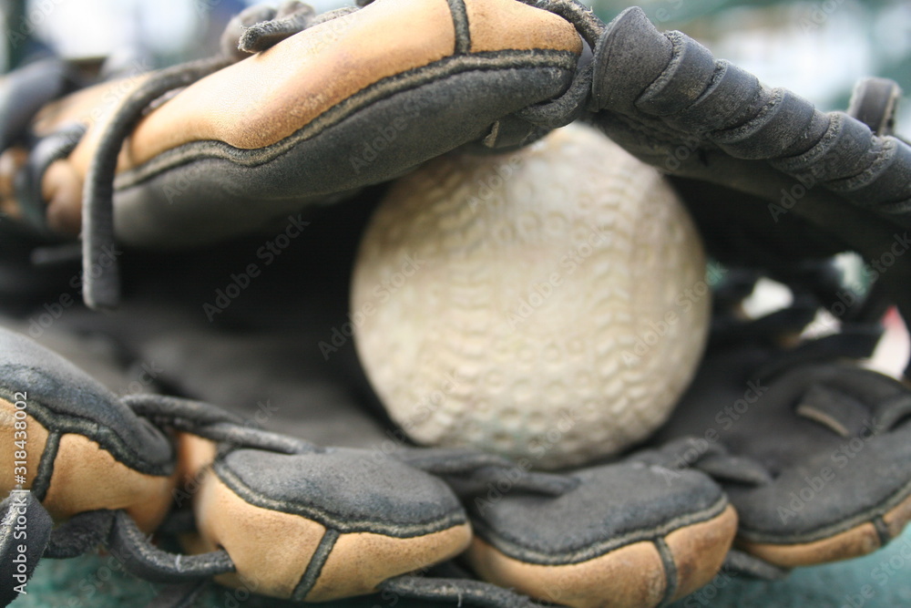 leather glove softball game equipment sports