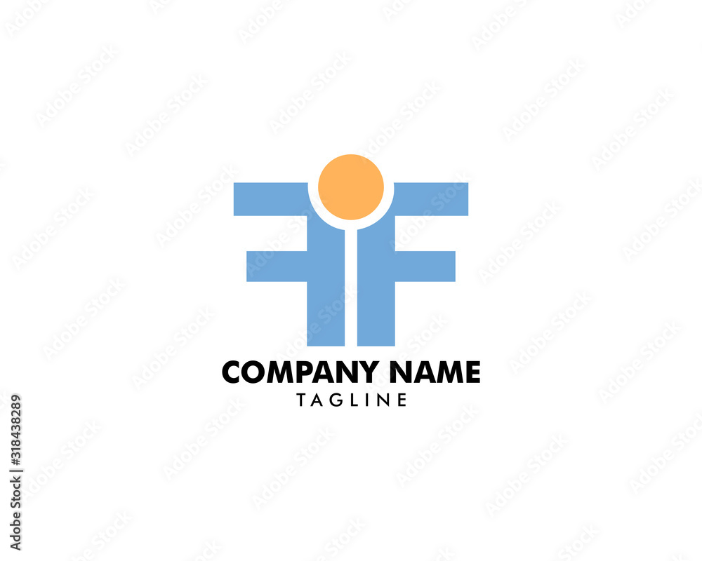 Initial Letter FF Logo with People Design Vector Initial Letter FF Logo with People Design Vector