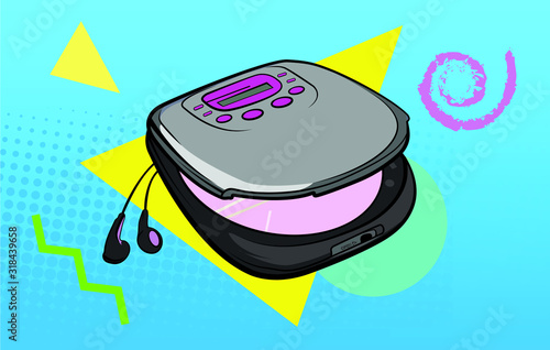 CD Player Retro Vector Illustration