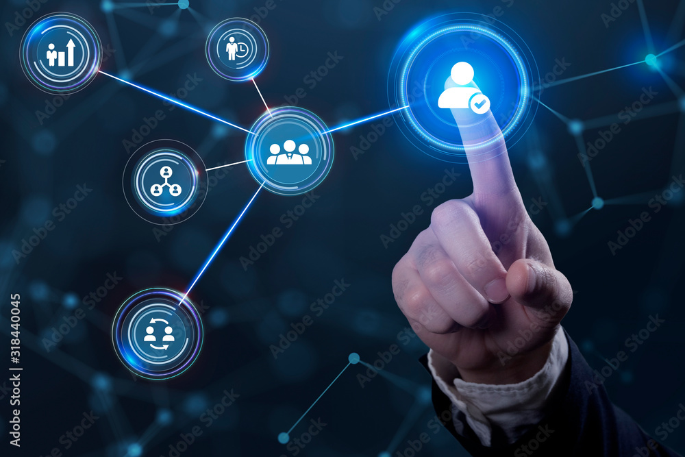 Business, Technology, Internet and network concept. Human Resources HR management concept. Business, Technology, Internet and network concept. Human Resources HR management concept.