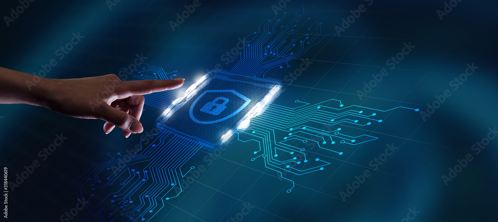 © putilov_denis - Cyber security data protection business technology privacy concept. Young businessman select the icon security on the virtual display. © putilov_denis - Cyber security data protection business technology privacy concept. Young businessman select the icon security on the virtual display.