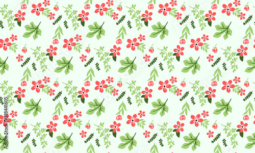 Flower pattern background for Christmas, with elegant flower and leaf design.