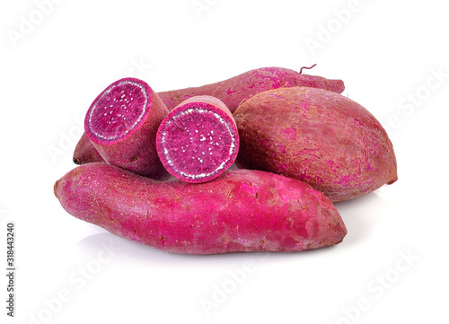 sweet purple potato isolated on a white background