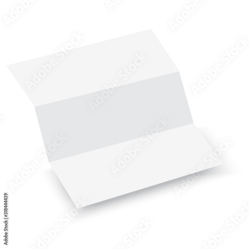 Φωτογραφία Blank three folded fold paper. mock up. Vector .