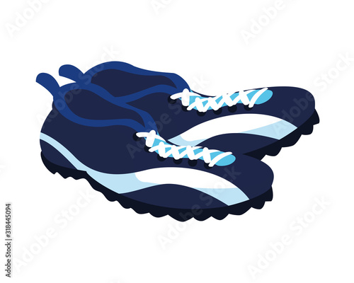 american football shoes on white background