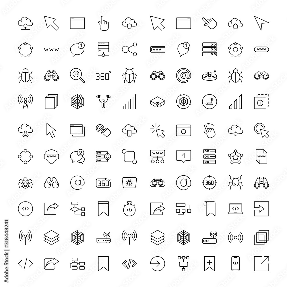 Web design icons set