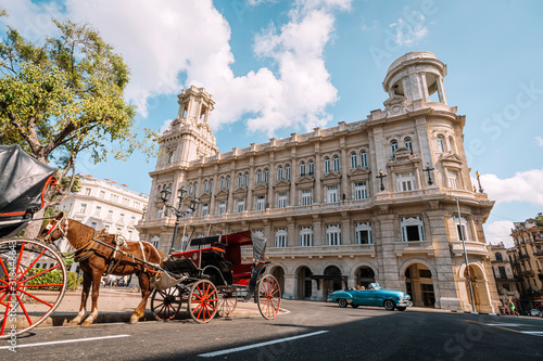 Traditional transportation with horse and carriage in Havana © diy13