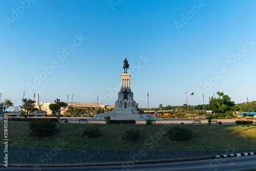 Statue of General Maximo Gomez against a blue cloudy sky. MAXIMO Gomez is one of leaders of the national liberation struggle of the Cuban people. Havana photo