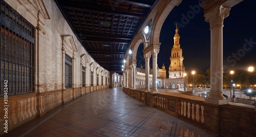Seville Plaza de Espana night