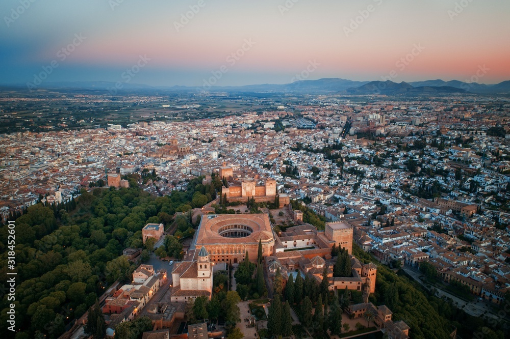 Fototapeta premium Granada Alhambra aerial view