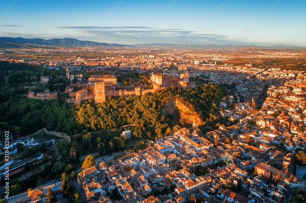 Granada Alhambra aerial view